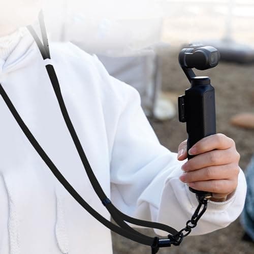 LIYJTK Action Camera Lanyard Adjustable Quick Release Anti Lost Rope for Pocket 3, Action 5, ONE X4 Adjustable Strap (Black) — view 6