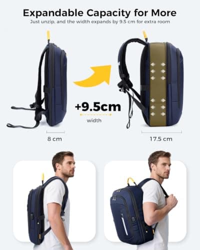 Lekespring Laptop Backpack for Men, 17.3 Inch Slim Business Travel Rucksack — view 2