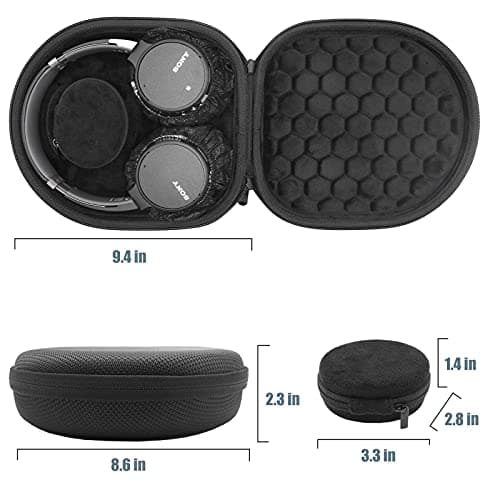 ProCase Hard Travel Case for Sony Headphones -Black — view 3