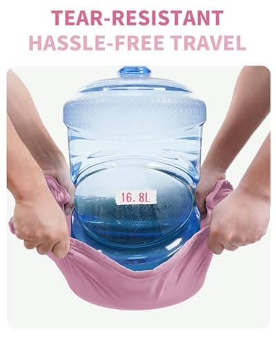 ECOHUB Packing Cubes for Suitcase, 6pcs Suitcase Organiser Bags with Tag, Recycled Travel Organiser Packing Bags for Backpack, Rip-stop Mesh Luggage Packing Organizers, Pink (Patent Pending) — view 5
