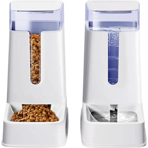 Automatic Pet Feeder Small&Medium Pets Automatic Food Feeder and Waterer Set 3.8L, Travel Supply Feeder and Water Dispenser for Dogs Cats Pets Animals