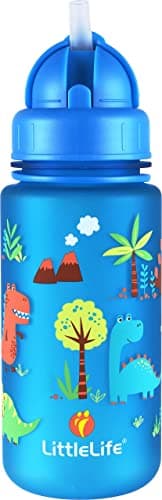 LittleLife Children's Bottle | Easy-Access Lid & Straw, 400ml, Dinosaurs