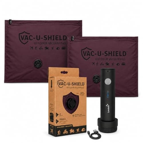 Vac-U-Shield 2 Vacuum Bags + Vac-U-Pump, Outdoor Travel, Red 45x34 cm