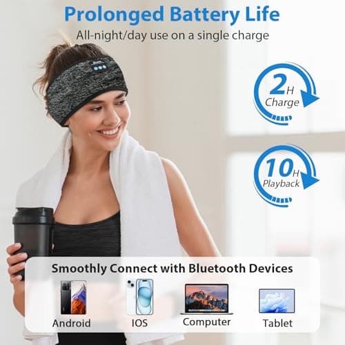 ZRUHIG Adjustable Headband Headphones, Grey — view 4