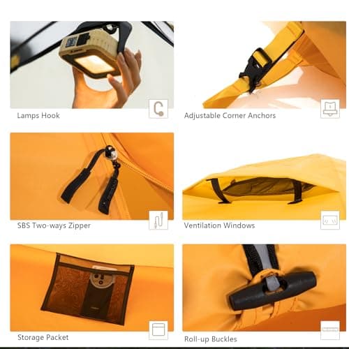 BISINNA 4 Season Tent for Backpacking Winter Tents 2 Person Lightweight Cold Weather Tents Waterproof Double Layer All Season Tent Aluminum Alloy Poles Easy Set Up for Camping, Hiking, Outdoor — view 5