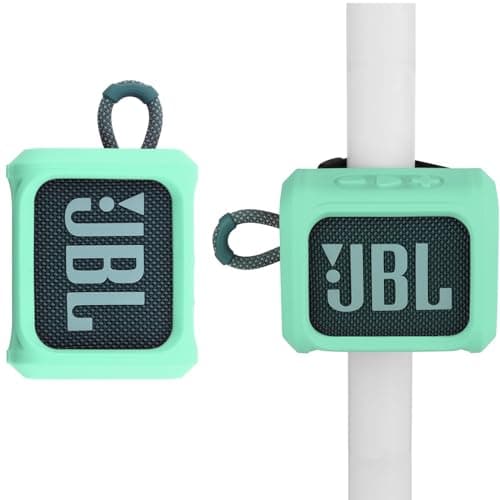 TXesign Silicone Case for JBL Go 3 Portable Speaker with Removable Strap for Bike Golf Cart Travel Carrying Case Protective Sleeve Speaker Cover(Mint Green)