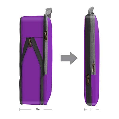 Eono Compression Packing Cubes, Luggage Organiser Set, Extensible Suitcase Organiser, Packing Organisers for Suitcases, Packing Cubes for Travel or Home Storage - Purple, 4 Set — view 4