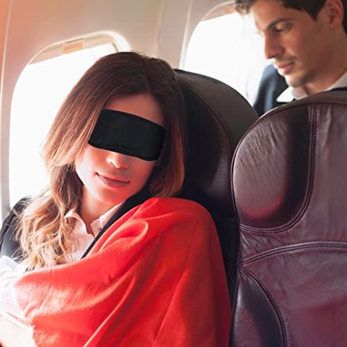 6 Pack Sleep Eye Blindfold Shade Cover, Sleeping Blindfold for Men & Women, Suitable for Lunch Break/Travel/on The Plane/Hotel/Camping Usage (Black) — view 6
