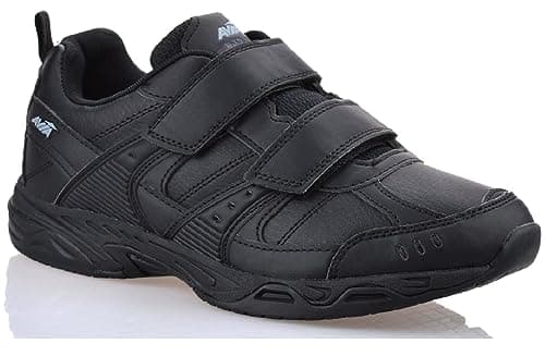 Mens Non Slip Memory Foam Wide FIT Walking Running Sports Strap Trainers Shoes Black