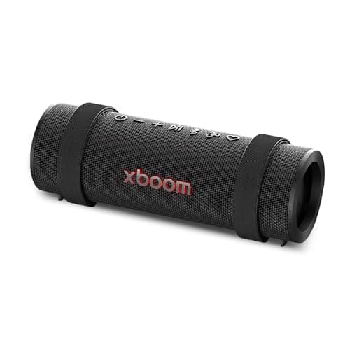 LG xboom Grab by will.i.am, xboom Signature Sound, Portable Bluetooth Speaker, up to 20 Hours of Playback, IP67 Dust and Water Resistant, MIL-STD 810H Durability, Adjustable Carrying Strap