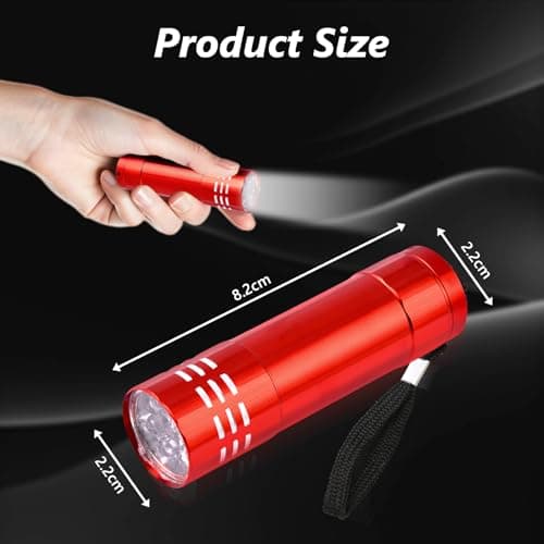 flintronic 5 Pack LED Small Torch, Small Pocket Flashlight with 9 LEDs, Aluminium Torches, with Lanyard, Super Bright, for Adult Camping Hiking Outdoor Gifts, Batteries Included — view 2