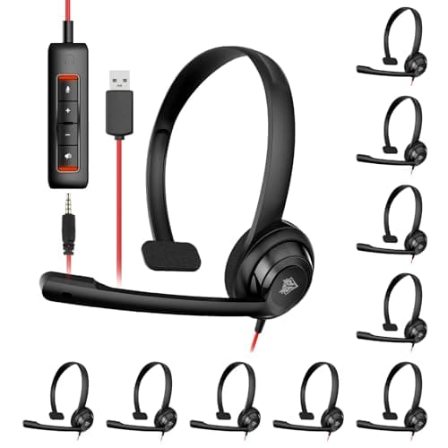 NUBWO HW02 USB Headset with Microphone Noise Cancelling & in-line Control