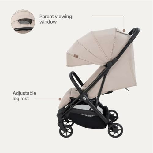 Babymore Yara Baby Stroller - One Touch fold, Lightweight, Cabin Size (Latte) — view 5