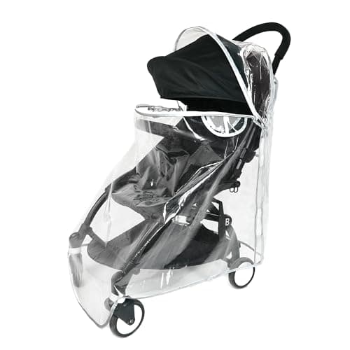 HighEnd Thicking EVA RainCover for Compact Foldable Stroller,Fit BBZYOYO Perfectly,Weather Shield with Waterproof Zipper Opening,Reflective Safety Edging & Full Coverage Design,Ideal for Urban Travel. — view 3