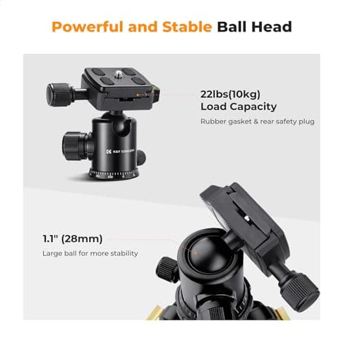 K&F CONCEPT Tripod (72" height/10kg load) — view 6