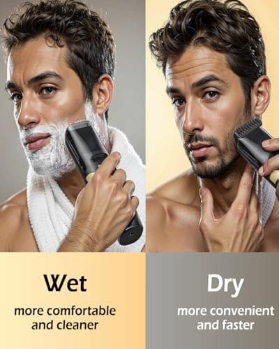 Vaccum Beard Trimmer for Men USB-C Rechargeable,Mustache Trimmer w/ 2 Combs — view 6