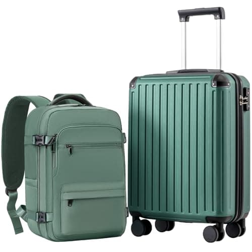 COOLIFE Cabin Suitcase 55x40x20 & Cabin Bag 40x30x20 EasyJet Ryanair PC+ABS
