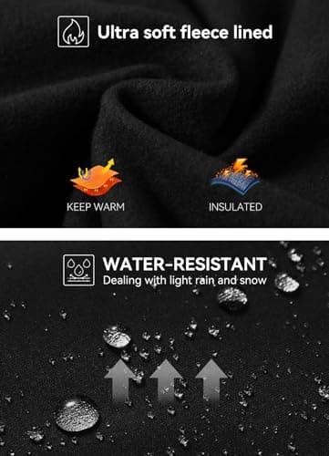 baleaf Women's Fleece Lined Leggings Thermal Water Resistant Legging High Waisted Winter Running Hiking Sports Trousers with Pockets Black M — view 5