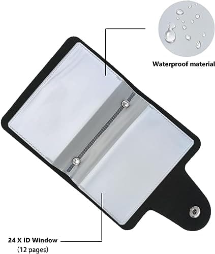 Fat-catz-copy-catz 24 Slots Black Credit Card Holder PU Leather Wallet Travel Debit Bank Organiser Business ID — view 5