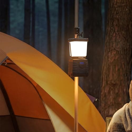 Amazon Basics LED Camping Lantern with 4 Light Modes - 1000 Lumen Portable Outdoor Light with 360° Illumination - Water Resistant Emergency Lantern - Batteries Not Included - Black — view 5