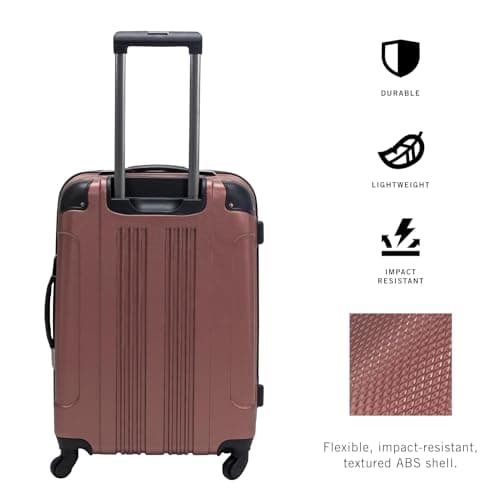 Kenneth Cole Reaction Out of Bounds Lightweight Hardshell 4-Wheel Spinner Luggage, Rose Gold, 24-Inch Checked, Out of Bounds — view 2