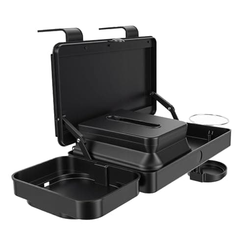 Car Backseat Storage Organizer with Expansion Tray, Cup Holder, and Tissue Box for Road Trips, 5-Piece Set, Made of ABS — view 4