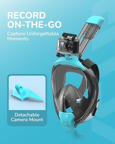 ACURE Full Face Snorkel Mask Adult Anti-Fog Diving Mask with Camera Mount — view 4