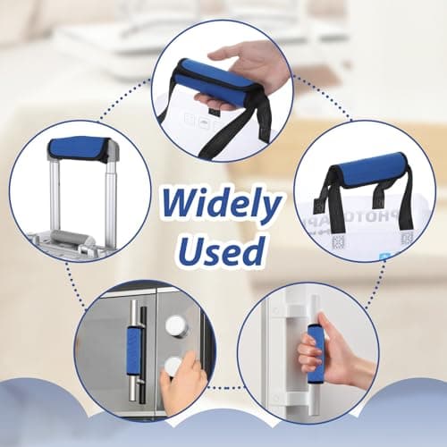 2 Pack Luggage Handle Wraps for Suitcase, Bright Color Comfort Soft Handle Covers Suitcase Luggage Handle Wrap Luggage Tag Wraps Travel Accessories (Blue) — view 4