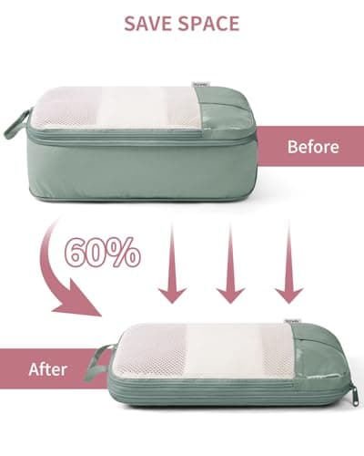 Narwey 6 Set Compression Packing Cubes for Suitcases, Travel Packing Bags — view 5
