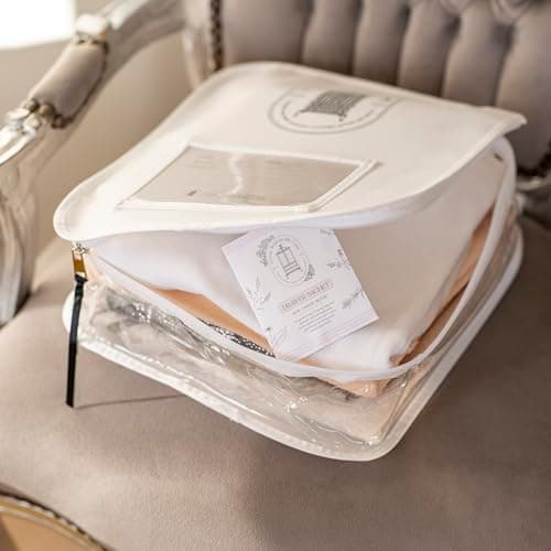 Total Wardrobe Care Knitwear Storage Bag 35x30x10cm - Breathable Moth Proof Jumper & Sweater Storage, Stackable Zipped Clothes Organiser with Clear Panel — view 2