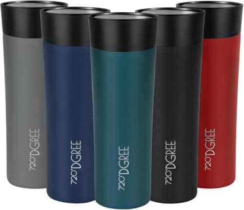 720°DGREE Travel Mug 460ml “PleasureToGo 2.0“ - Choose from 3 Sizes, 6h Hot, 12h Cold, Leakproof, 360° Drinking, BPA-Free, Hygienic - Slim Stainless Steel Thermo Cup for Coffee, Tea to Go - Green