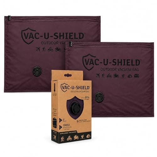 Vac-U-Shield Outdoor Travel Vacuum Bags, 2 Pack, Red 45x34 cm, Anti-Scratch