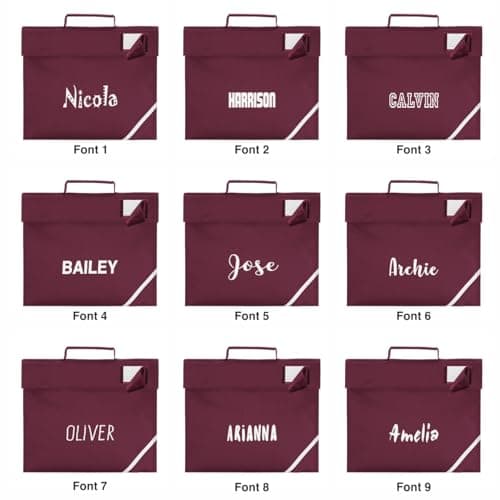Nametape Express Premim Bookbag Printed with Name | Shoulder Strap | Music, Book Bag Perfect for school (Maroon) — view 4