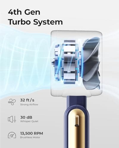 Bearwind Portable Handheld Turbo Fan, 5-Speed High Airflow, 4000mAh Battery — view 4