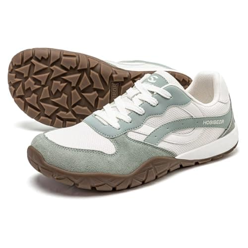 HOBIBEAR Women's Men's Trail Running Barefoot Shoes | Wide Toe Box Minimalist Sneakers Beige Green — view 2