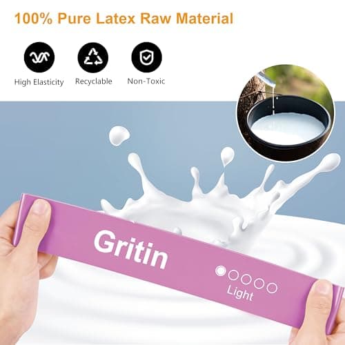 Gritin Resistance Bands, Set of 5 Skin-Friendly Resistance Exercise Band — view 3