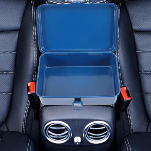 2pcs Portable Iron Tool Box with Latching Handles, Large Capacity Blue — view 4