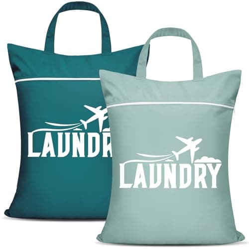 2 Pcs Large Travel Laundry Bags - Waterproof with Handle, Washable Dirty Clothes Bags for Travel, Wet & Dry Bag, Bathing Suit & Gym Clothes Laundry, Swimming Pool & College Dorm