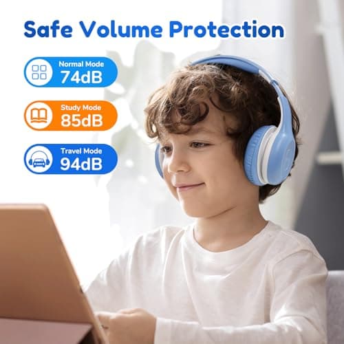 EarFun K2 Kids Headphones Wireless with Mic 45H Playtime, Volume Limit — view 3