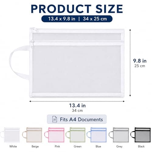 7 Pcs Mesh Zipper Pouch Bags, 13.4 x 9.8 Inch Toy Storage Bags — view 2