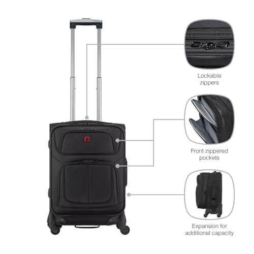 Wenger Sion Carry-On Soft-Shell Suitcase S, 40/45 l Expandable, Black — view 4
