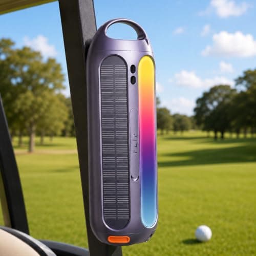 CYBORIS Bluetooth Speaker with RGB Lights, Portable Solar Magnetic Speakers Wireless Bluetooth 5.3, 30W Loud Sound Stereo, Deep Bass,IPX7 Waterproof,30H Playtime, for Outdoors Golf, Travel, Party