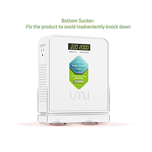 UMI 2000W Step Down Voltage 220v to 110v Converter, Heavy Duty Power Converter, Power Transformer with Auto Mode for Large Capacity Equipment, Step Down 220v to 110v - US to Europe Voltage Converter — view 6