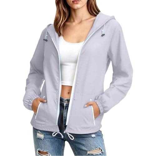 Lightweight Zip Up Hooded Jacket With Packable Design, Slim Casual Outdoor Layer For Travel And Hiking — view 3