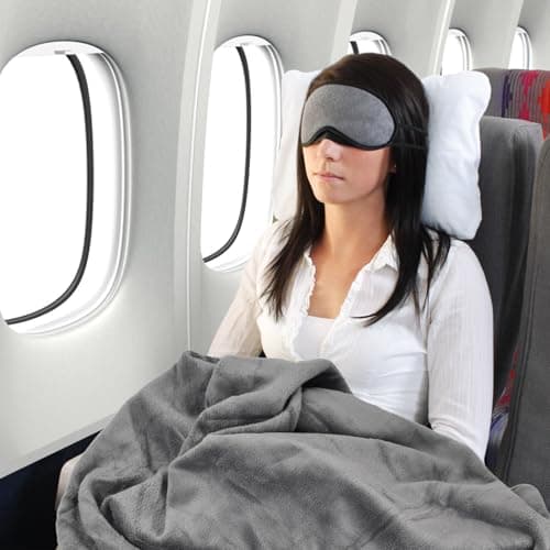 Wisebom Travel blanket 2 in 1, Soft and warm travel pillow and blanket, Ultralight Portable travel blanket airplane with soft bag pillowcase for Airline travel Business trip and Office (grey) — view 5
