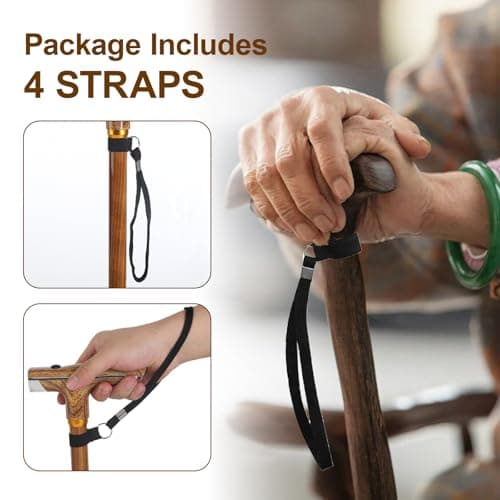 4 Pcs Walking Stick Wrist Strap, Cane Hanging Rope, Walking Stick Accessories, Stick Accessories Strap, Wrist Straps Prevent Falling, Storage for Fixed Support Hang, Suitable for Home Outdoors Travel — view 4