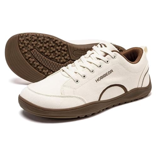 HOBIBEAR Barefoot Shoes for Men Women Wide Toe Minimalist Trainers Unisex Canvas Non-Slip Walking Shoes(Khaki,UK 13) — view 6