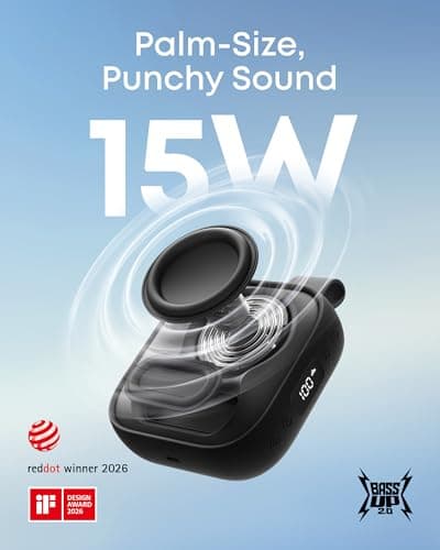 soundcore Boom Go 3i Portable Bluetooth Speaker by Anker, 24H Playtime, 15W Punchy Sound, Emergency Charging, Powerful BassUp 2.0, Bluetooth 6.0, IP68 Waterproof for Hiking/Cycling/Camping (Black) — view 2