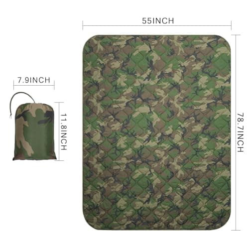 Tongcamo Poncho Liner Military Woobie Outdoor Camping Woobie Blanket for Travel, Beach, Grass, Picnic, Car Emergency, Outdoor, Survival — view 4
