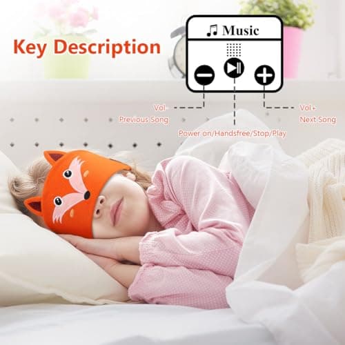 OFFCUP Sleep Headphones, Headband Headphones, Soft Bluetooth Headset Hi-Fi Stereo Super Bass Music Headphones for Men Women Office Nap Travel Yoga Workout Meditation（Orange） — view 4